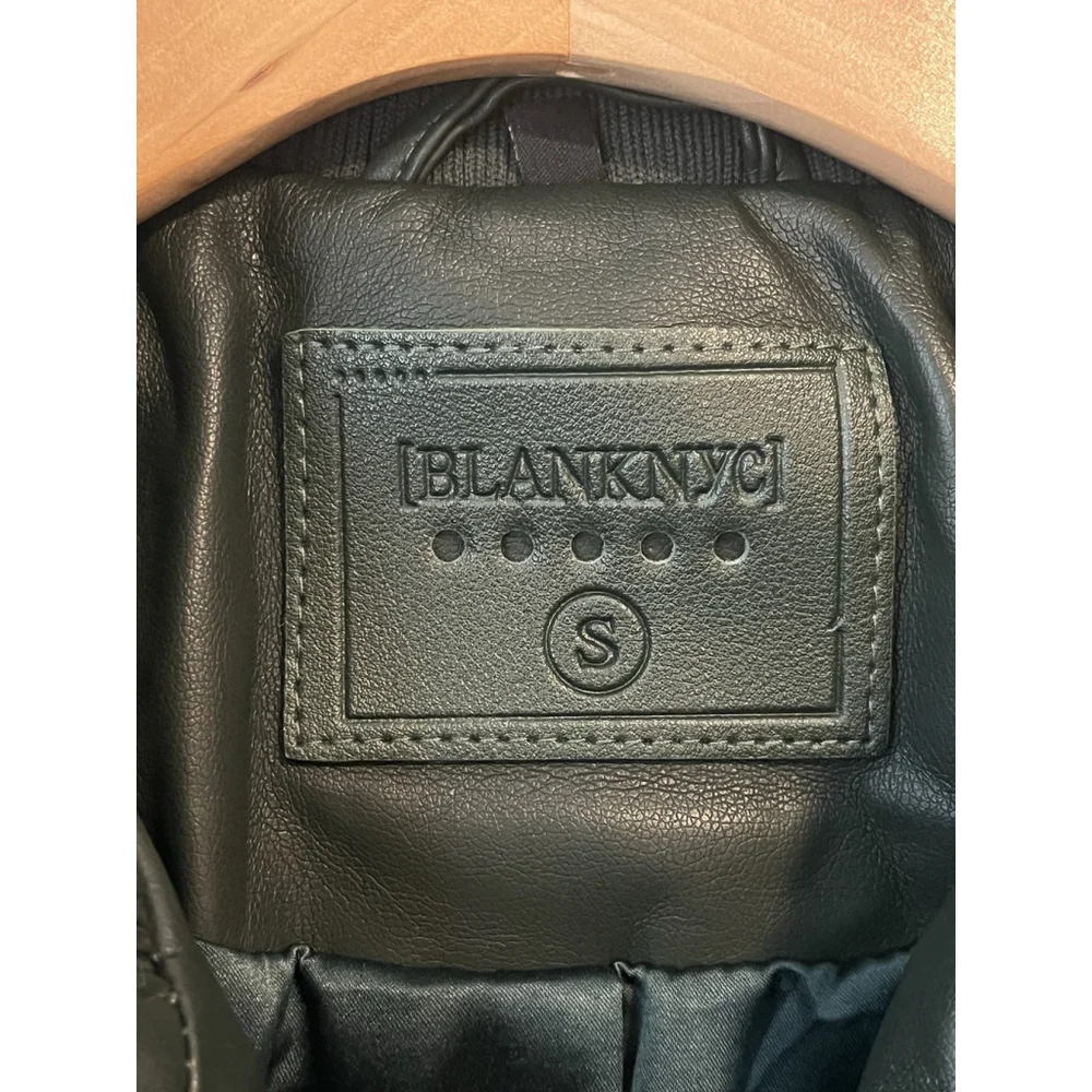 Blank NYC Faux Leather Jacket Green Small - Picture 8 of 11